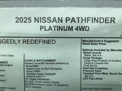 2025 Nissan Pathfinder Platinum