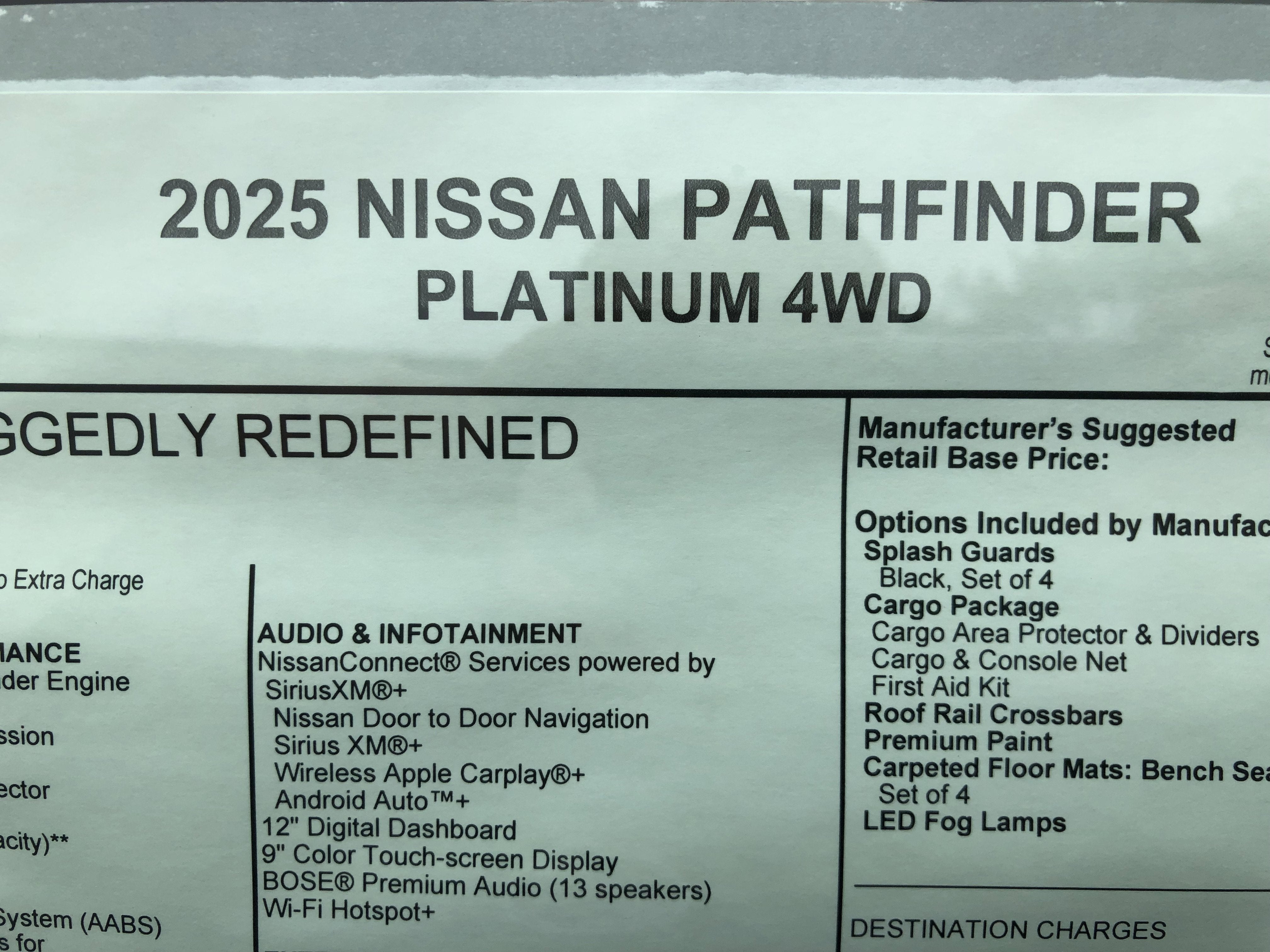 2025 Nissan Pathfinder Platinum