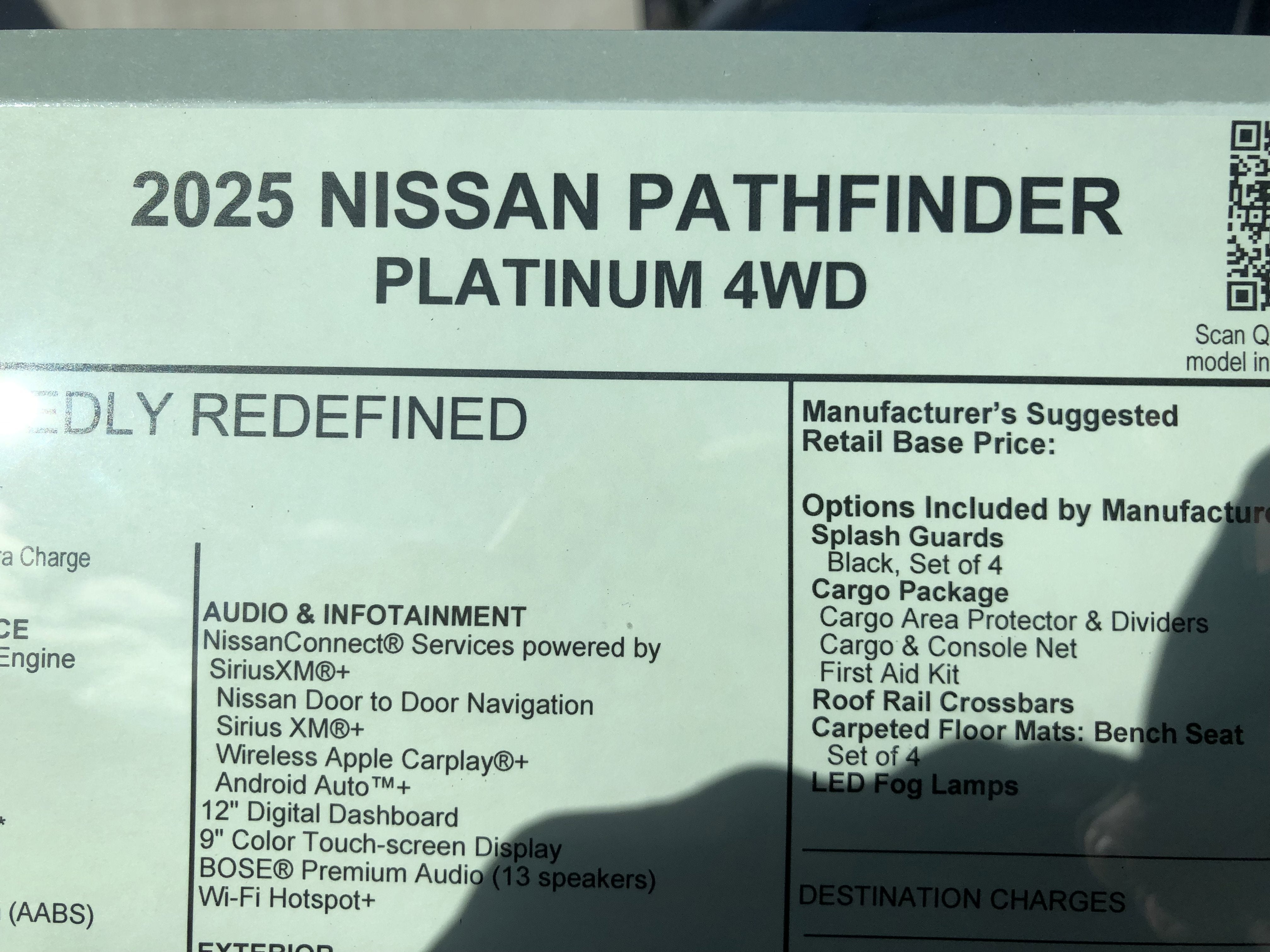 2025 Nissan Pathfinder Platinum