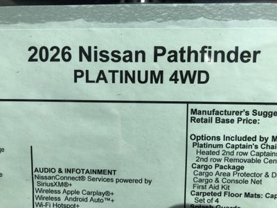 2026 Nissan Pathfinder Platinum