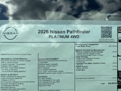 2026 Nissan Pathfinder Platinum