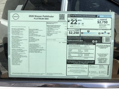 2026 Nissan Pathfinder Platinum