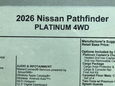 2026 Nissan Pathfinder Platinum