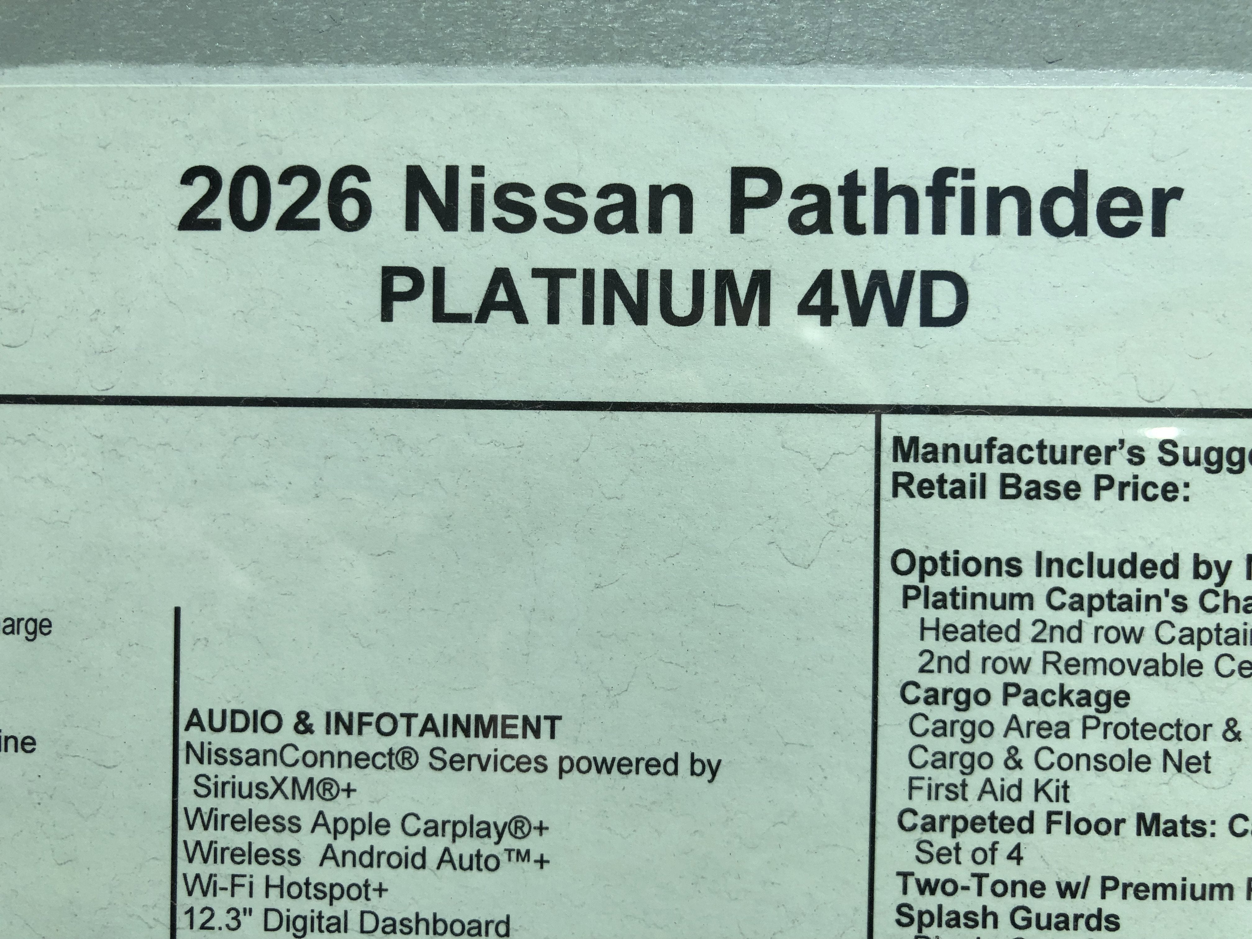 2026 Nissan Pathfinder Platinum