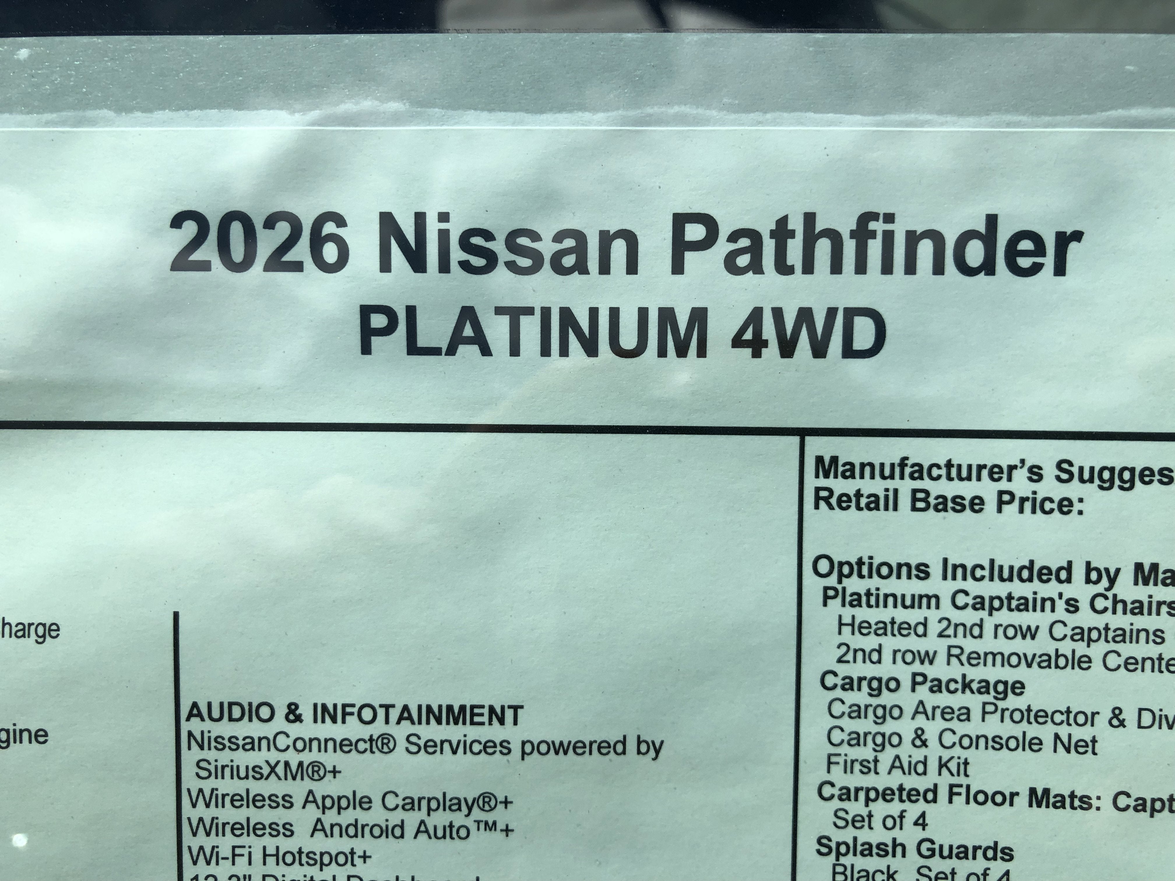 2026 Nissan Pathfinder Platinum