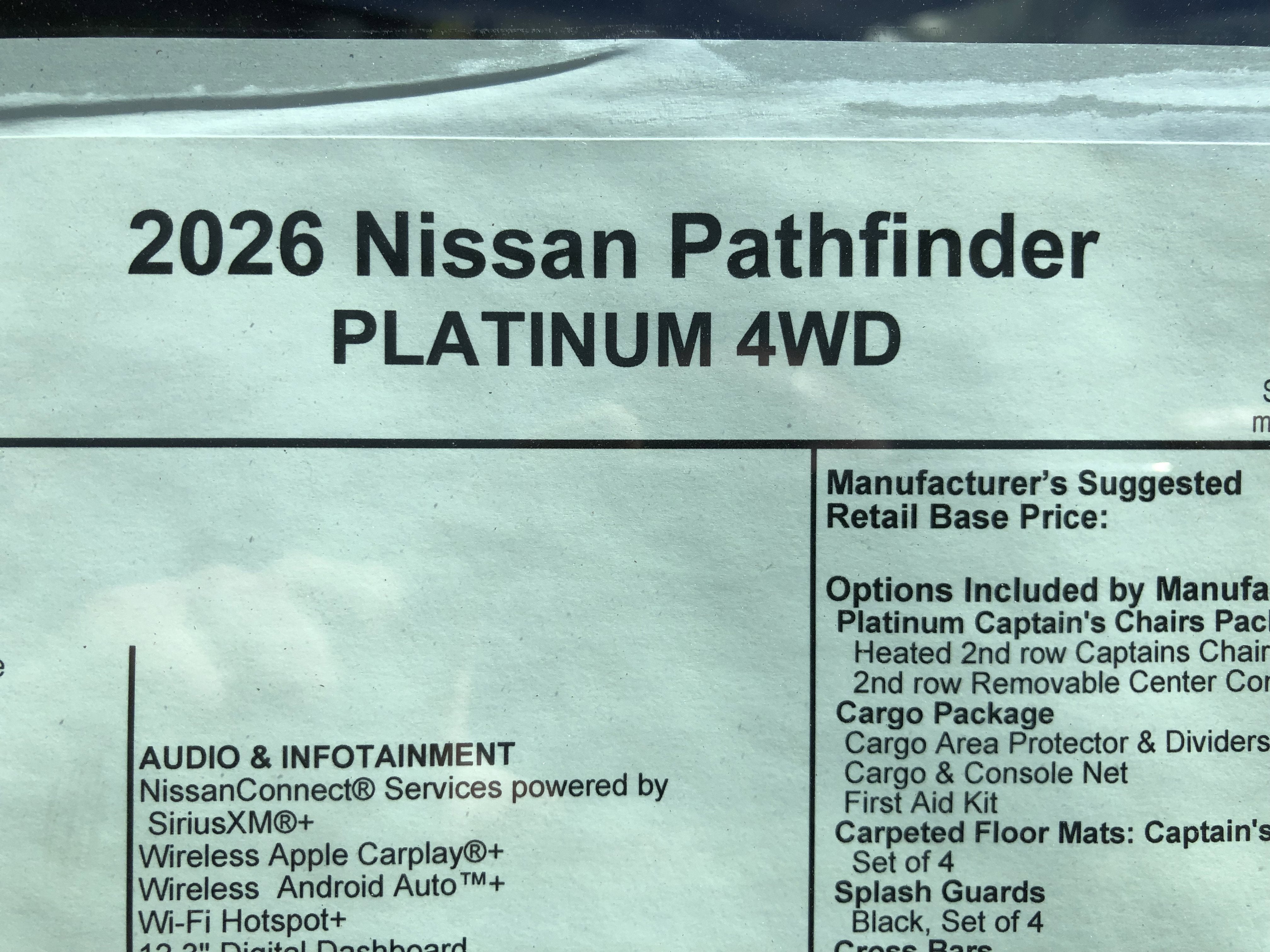 2026 Nissan Pathfinder Platinum