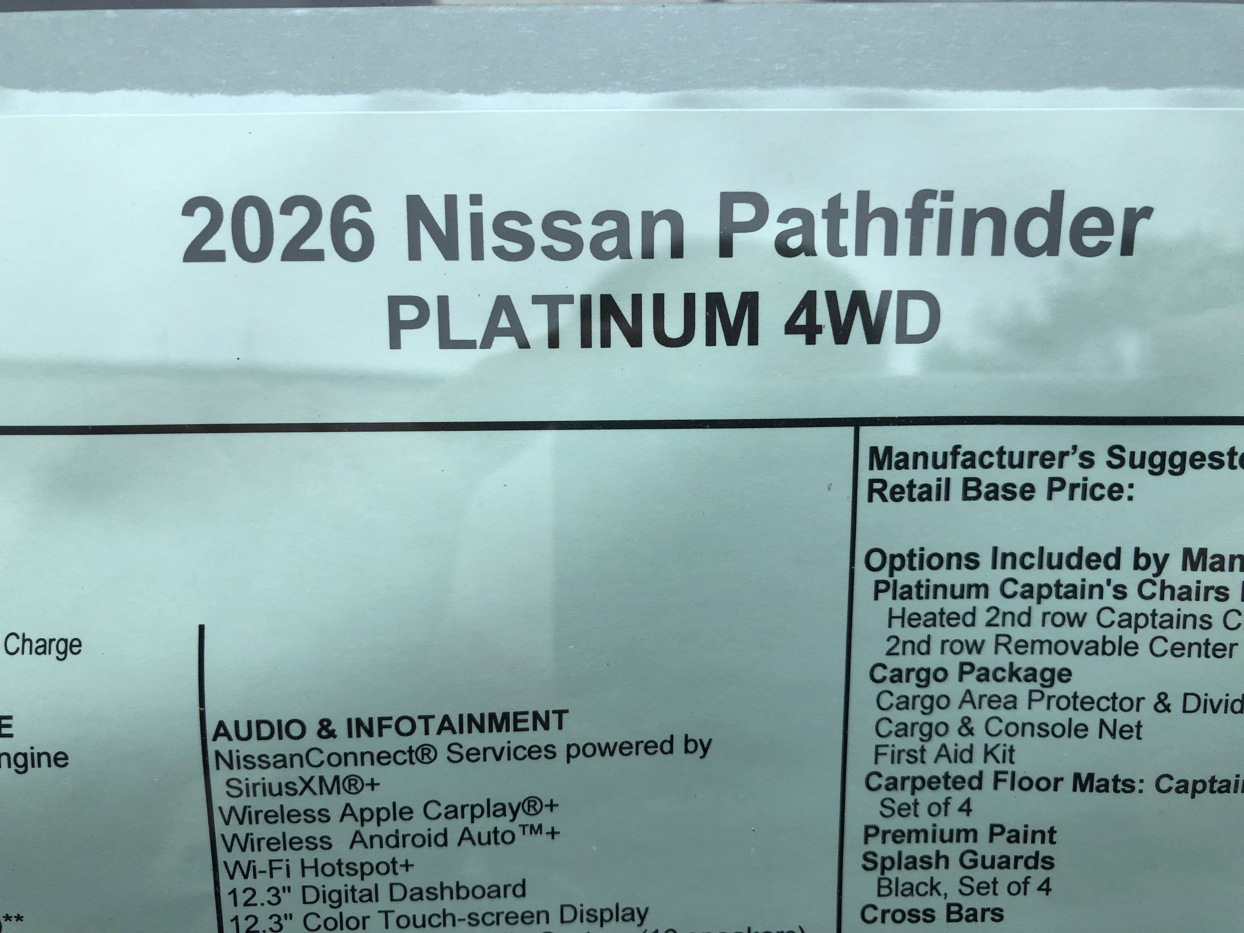 2026 Nissan Pathfinder Platinum