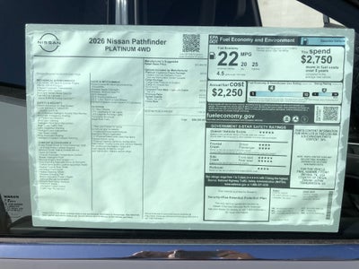 2026 Nissan Pathfinder Platinum