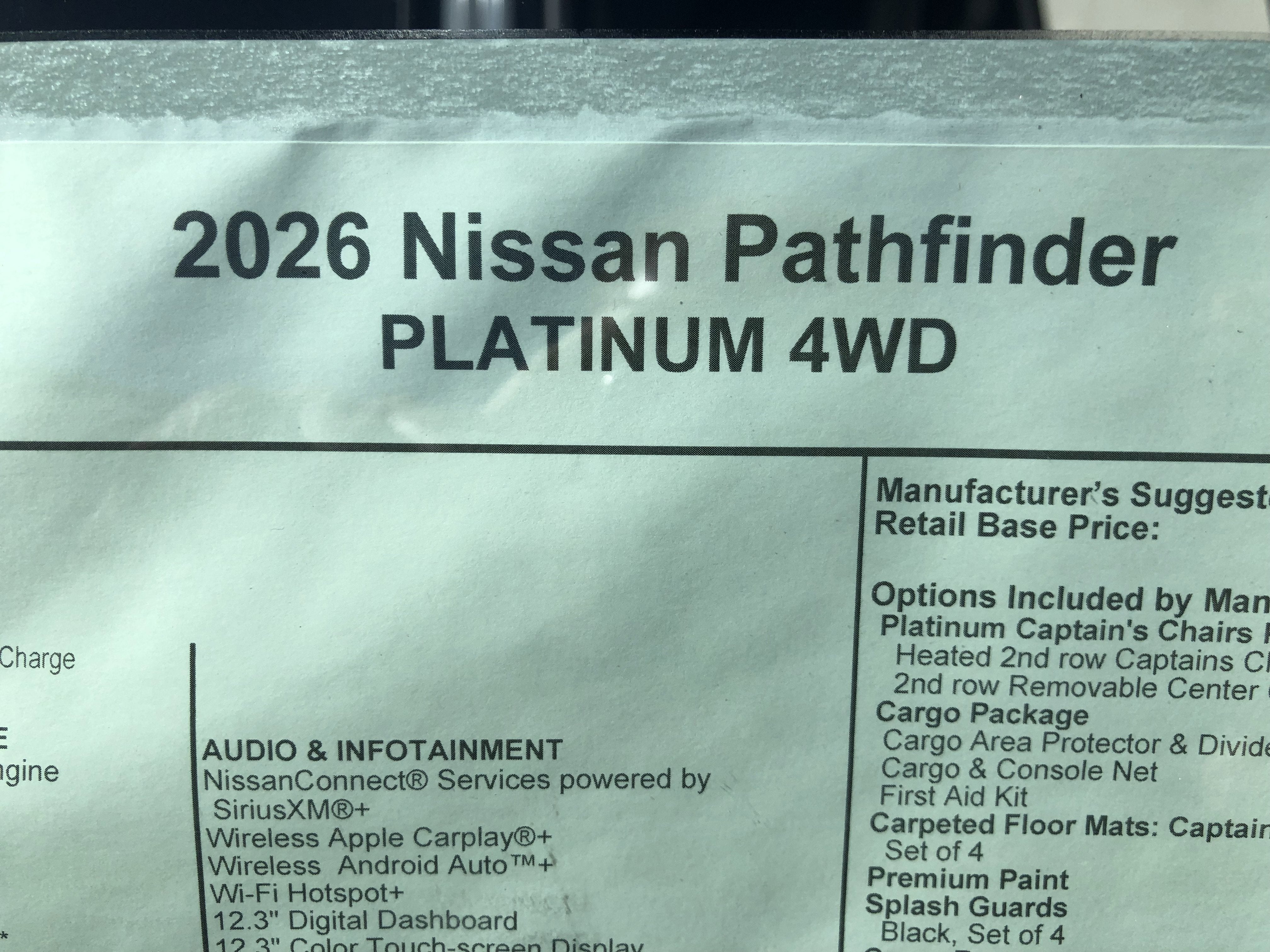 2026 Nissan Pathfinder Platinum