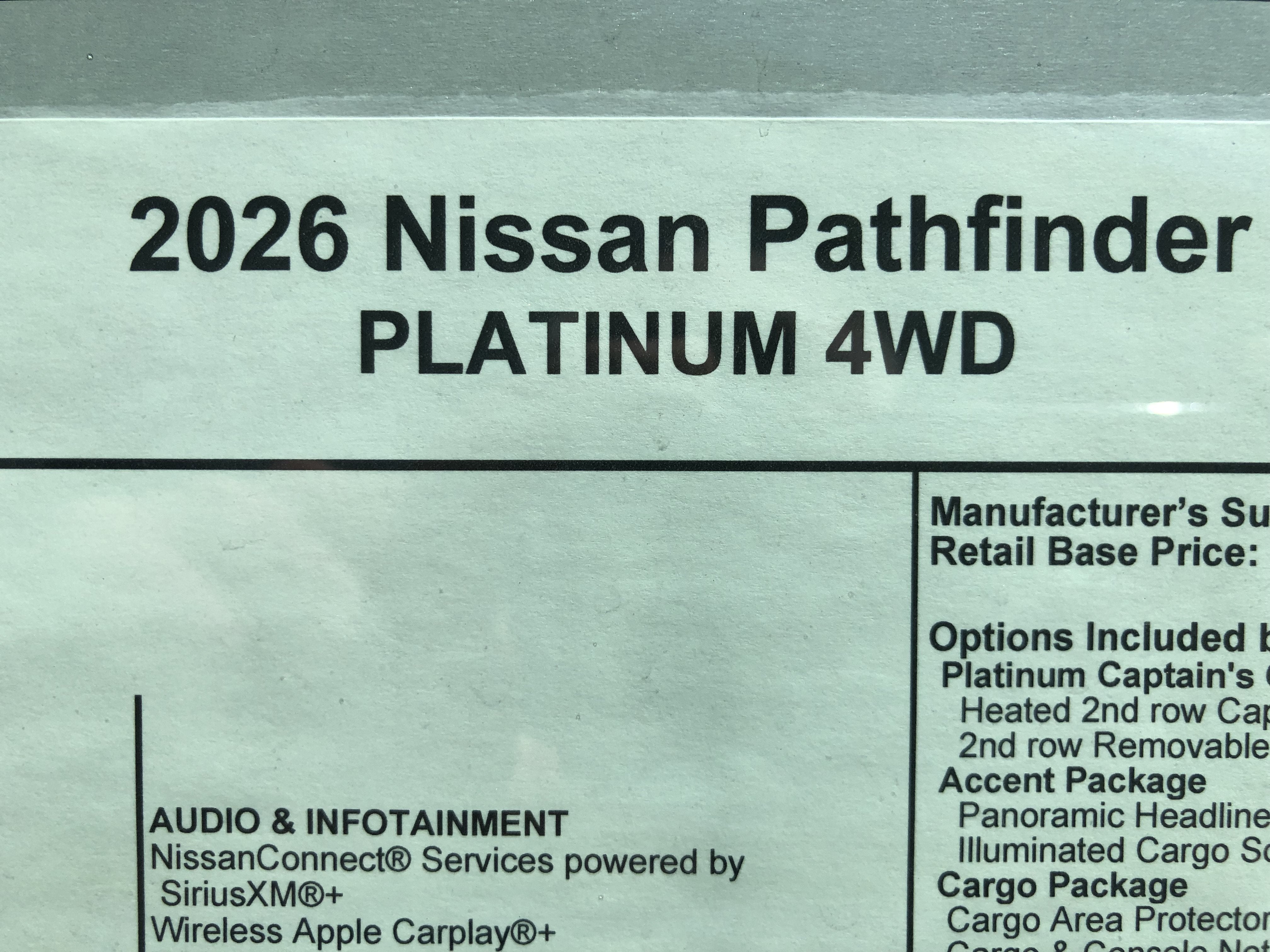 2026 Nissan Pathfinder Platinum
