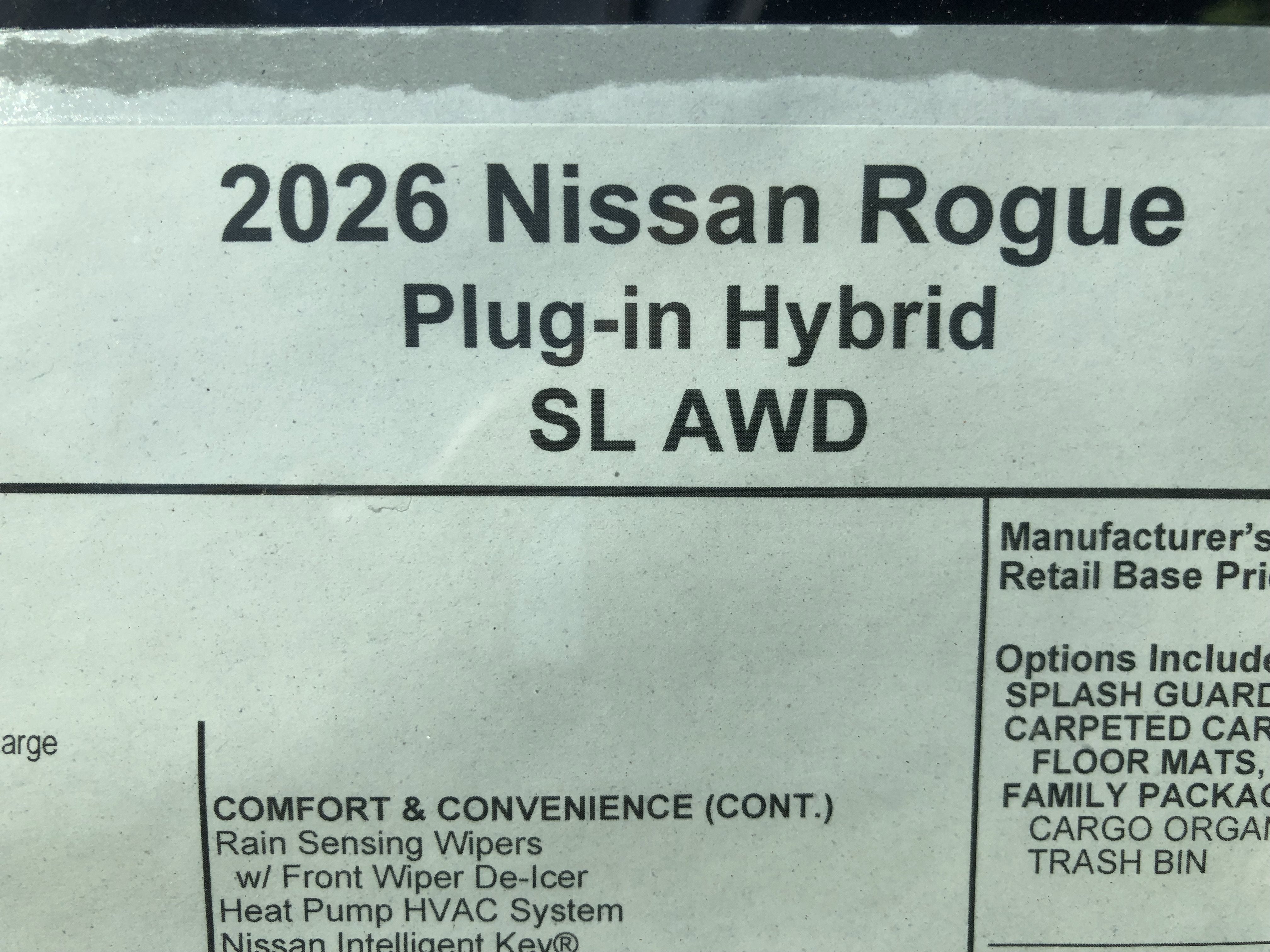 2026 Nissan Rogue Plug-In Hybrid SL
