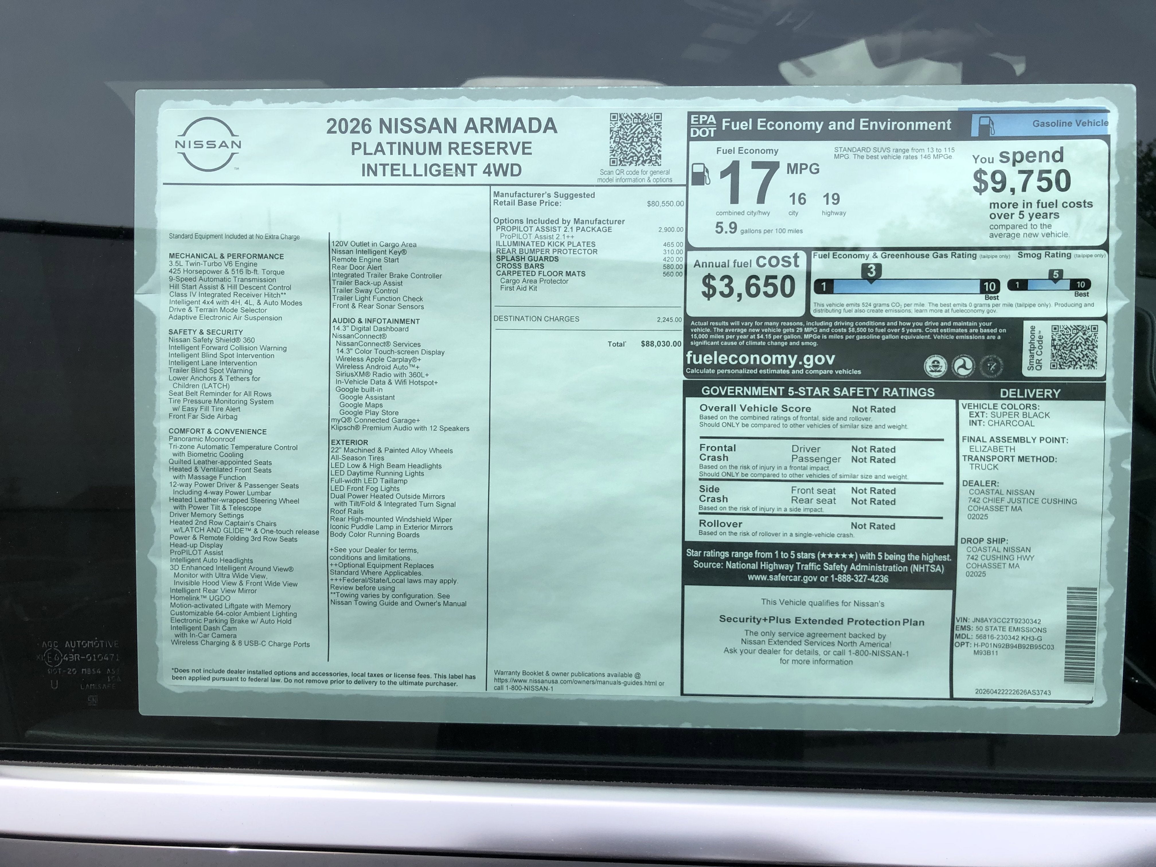 2026 Nissan Armada Platinum Reserve
