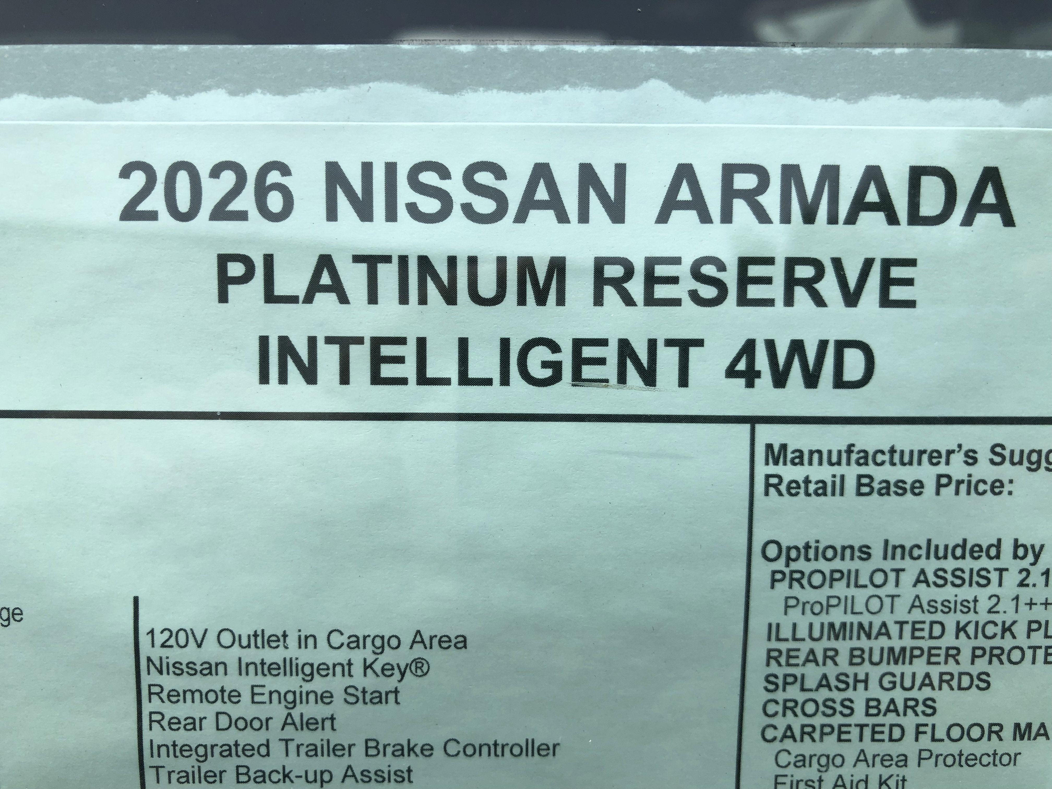 2026 Nissan Armada Platinum Reserve