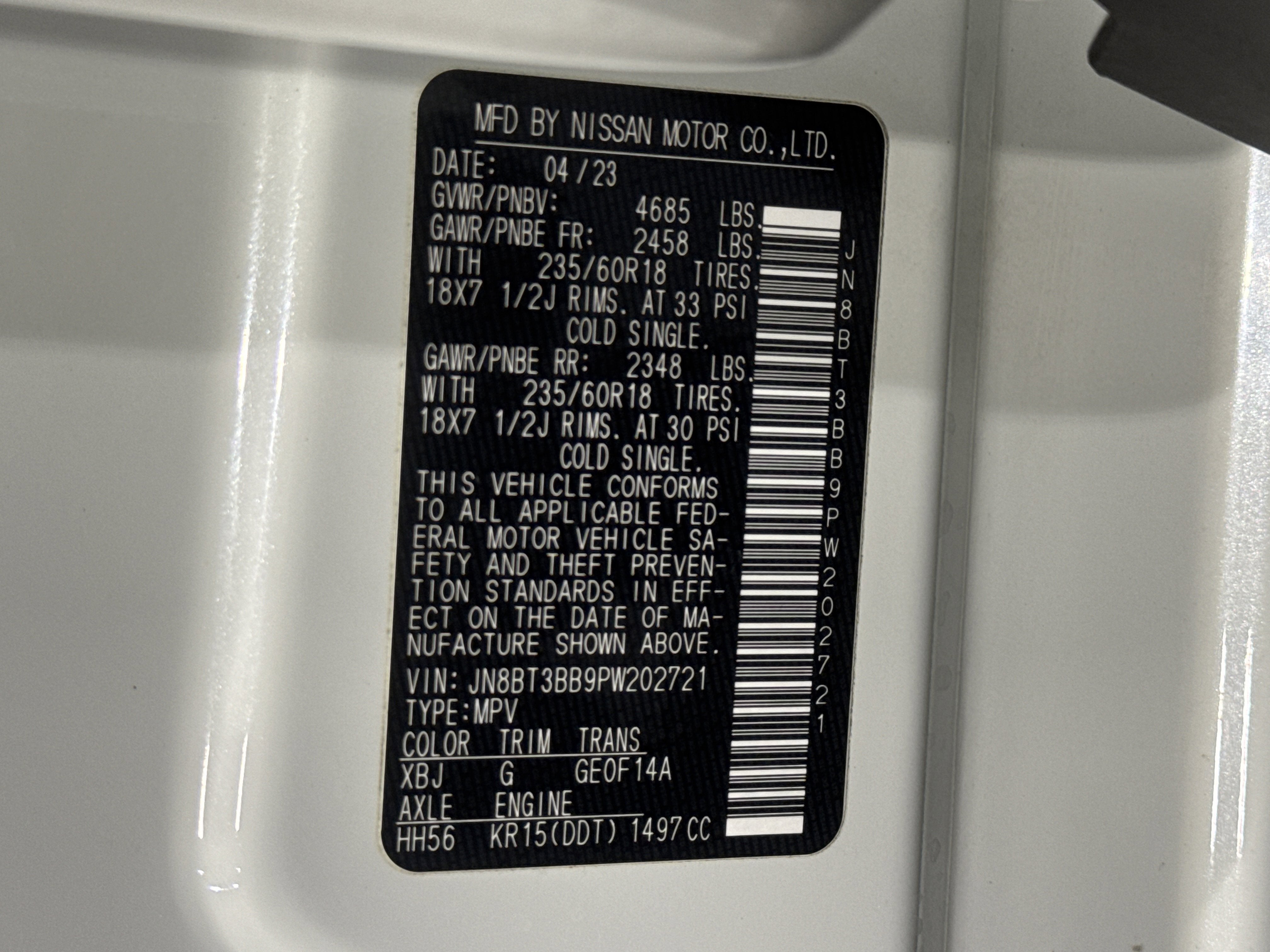 2023 Nissan Rogue SV W/Premium Package & Midnight Package