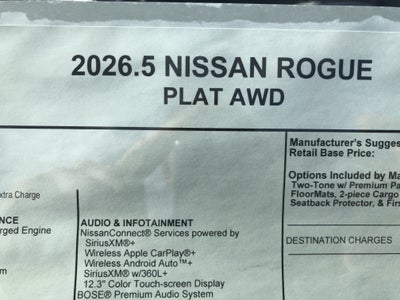 2026 Nissan Rogue Platinum