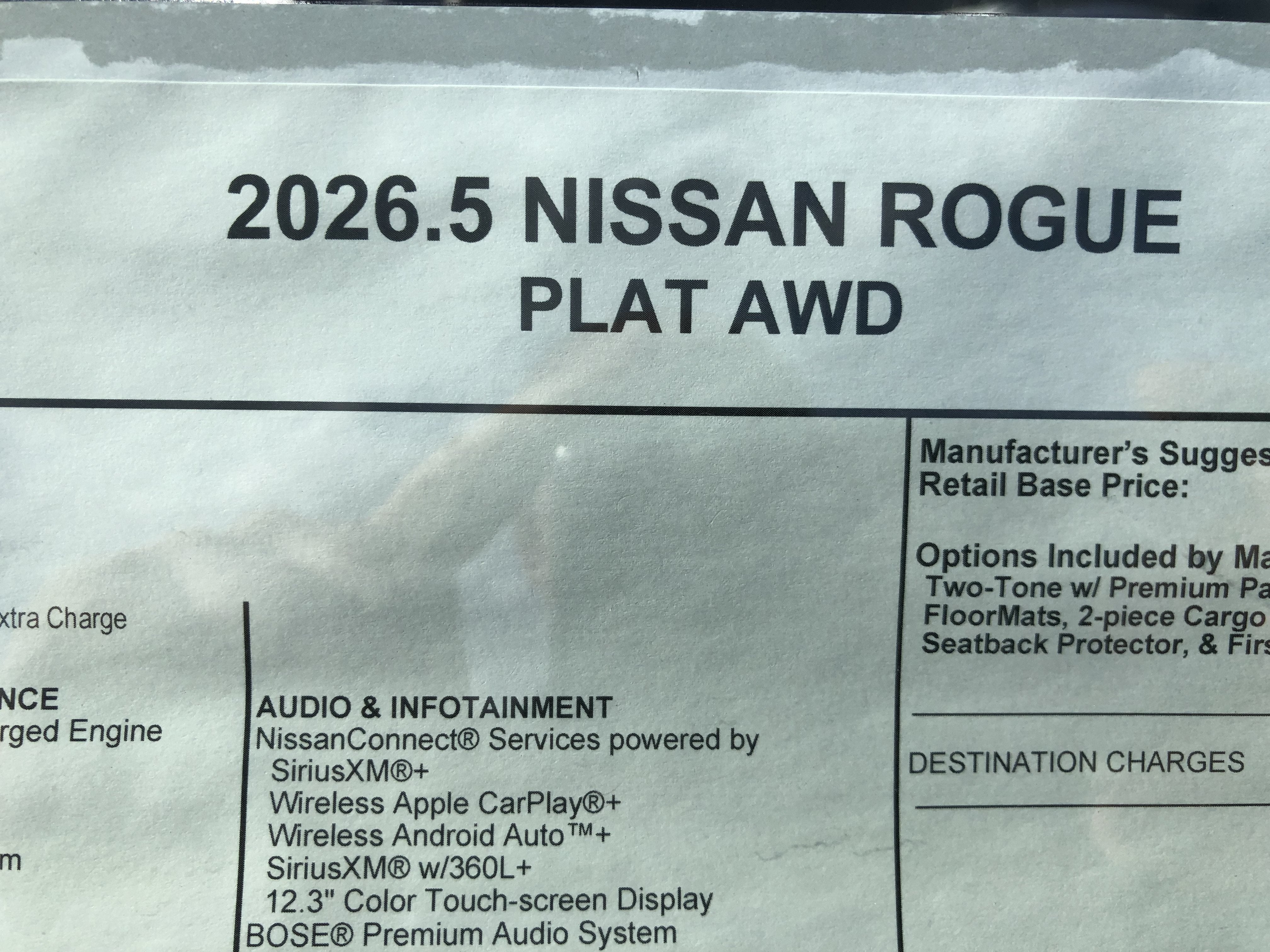 2026 Nissan Rogue Platinum