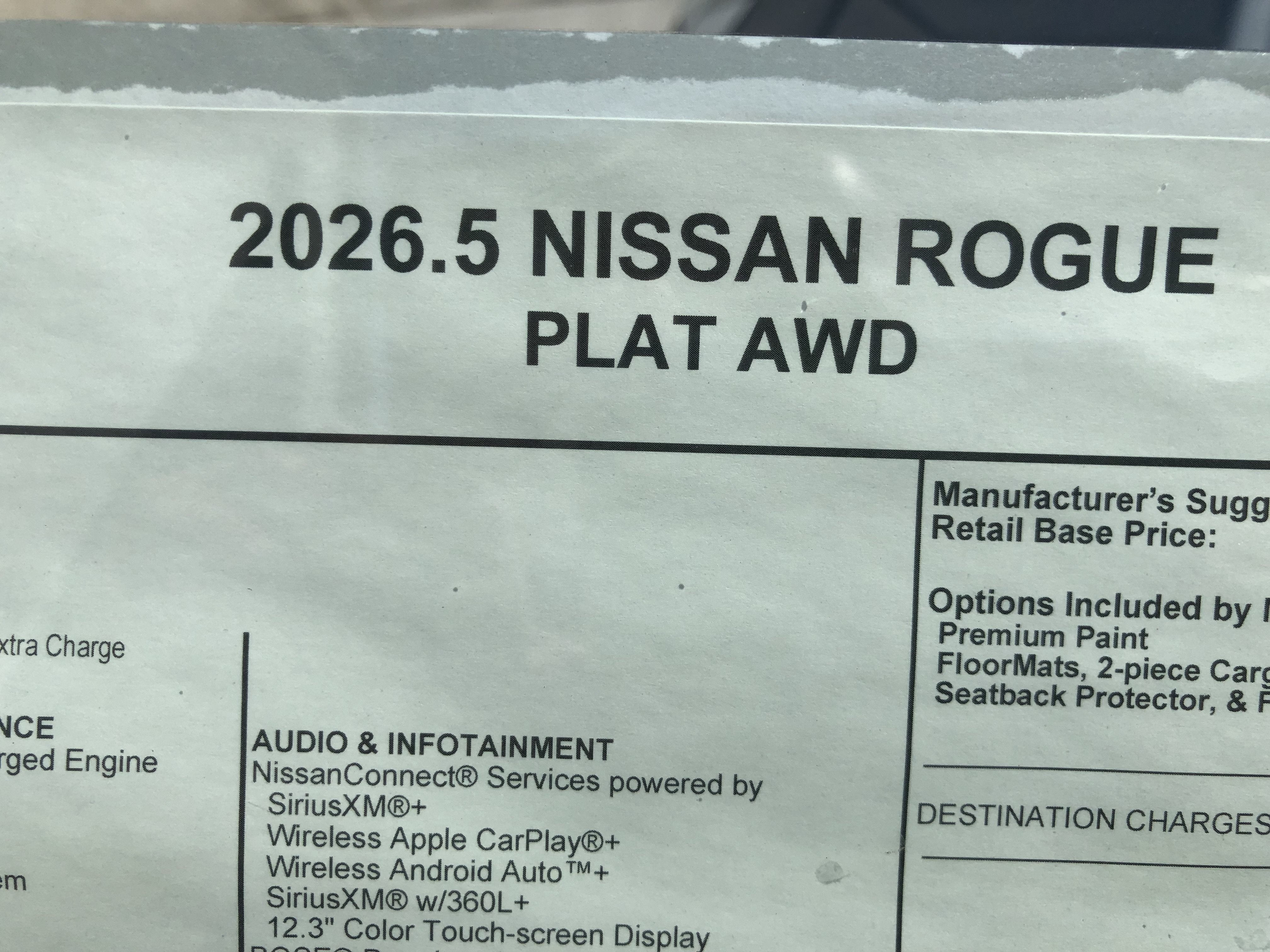 2026 Nissan Rogue Platinum