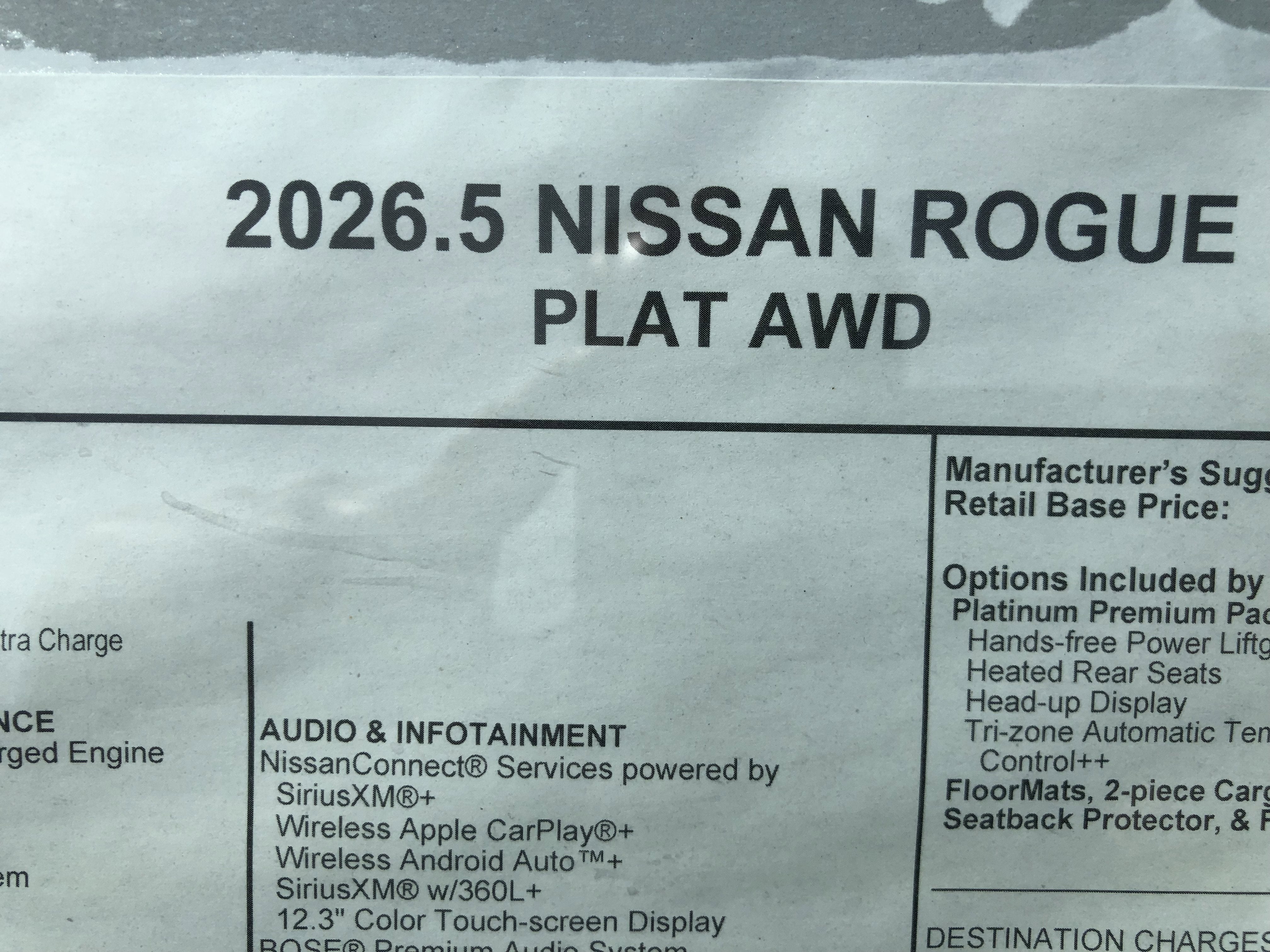 2026 Nissan Rogue Platinum