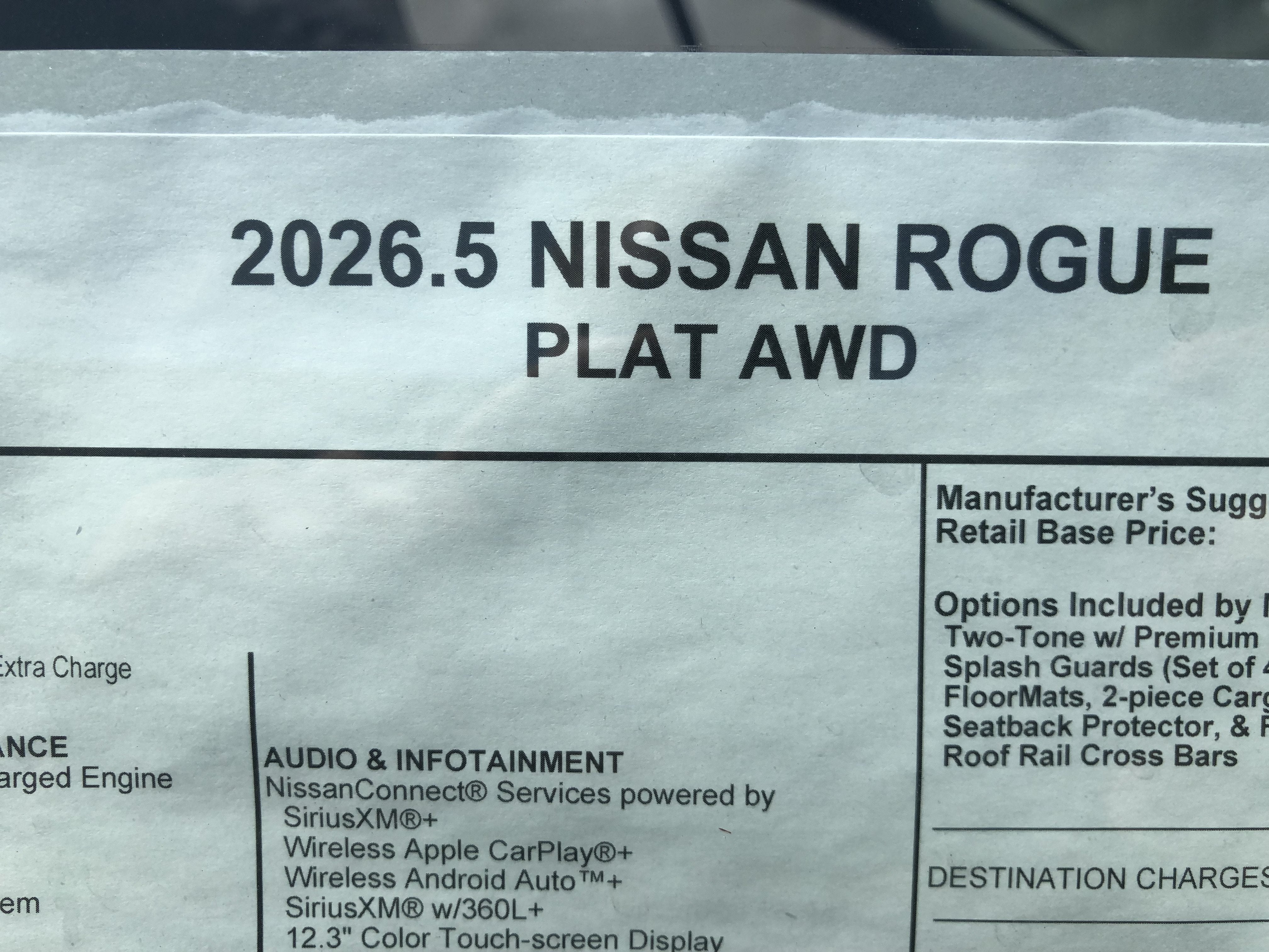 2026 Nissan Rogue Platinum