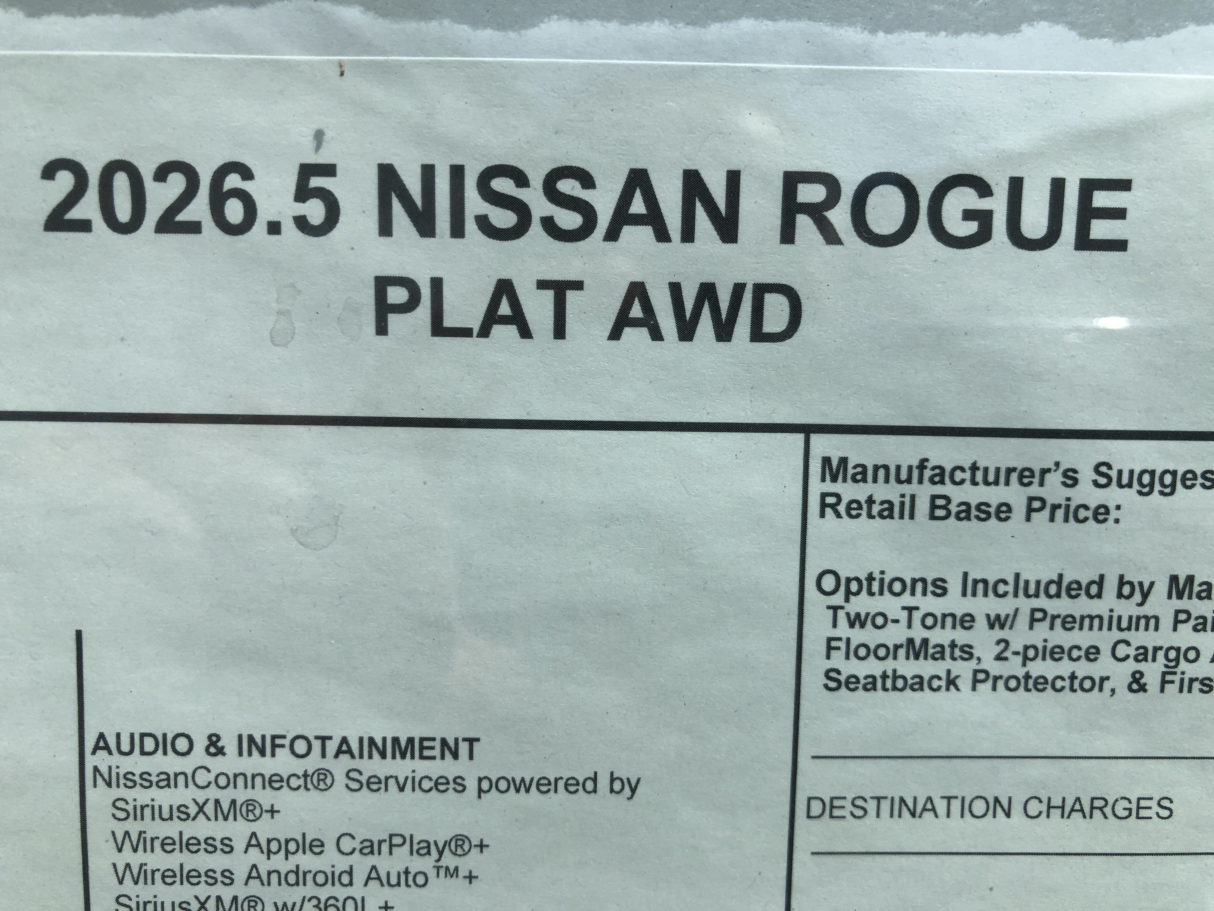 2026 Nissan Rogue Platinum