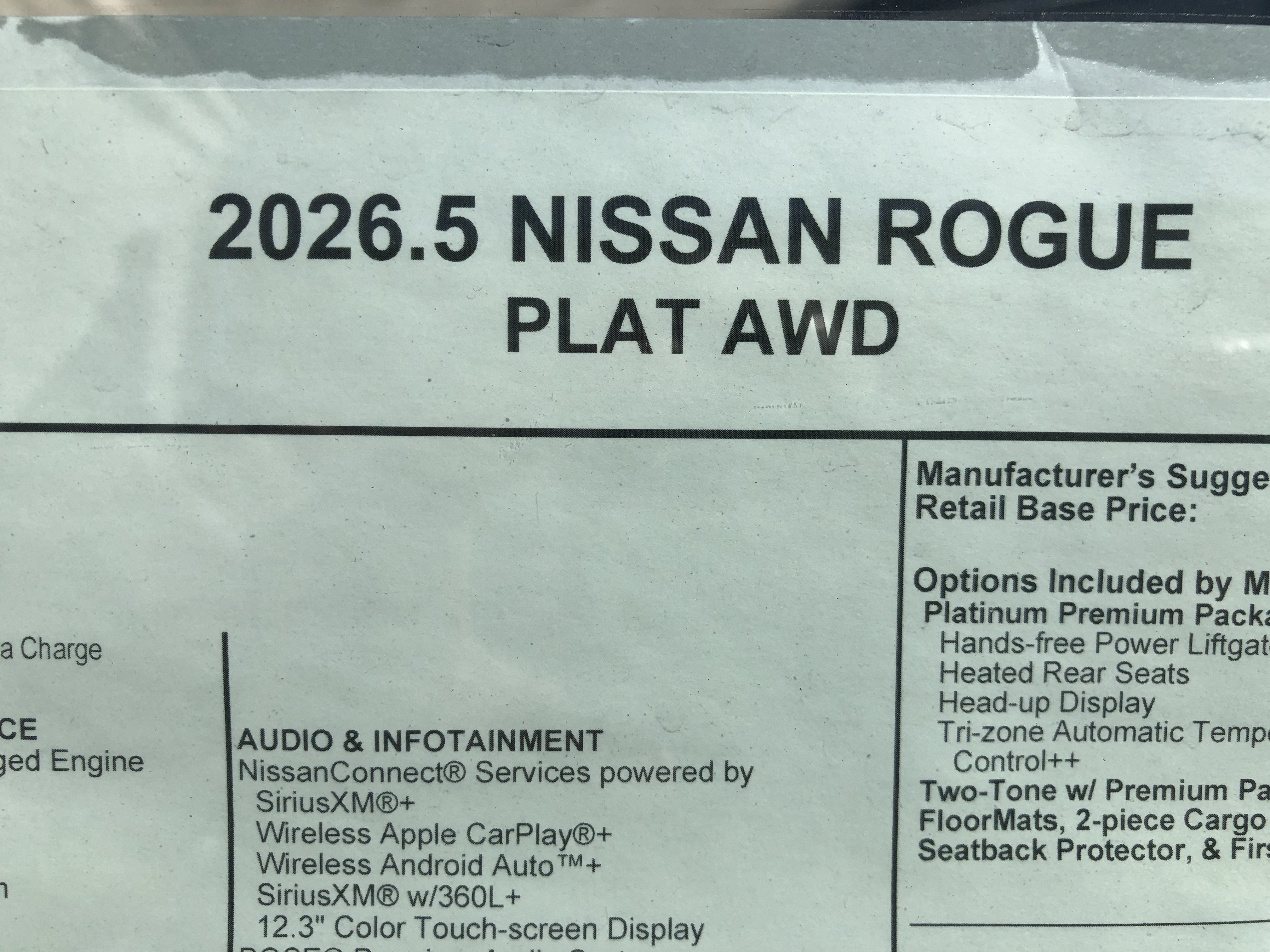 2026 Nissan Rogue Platinum