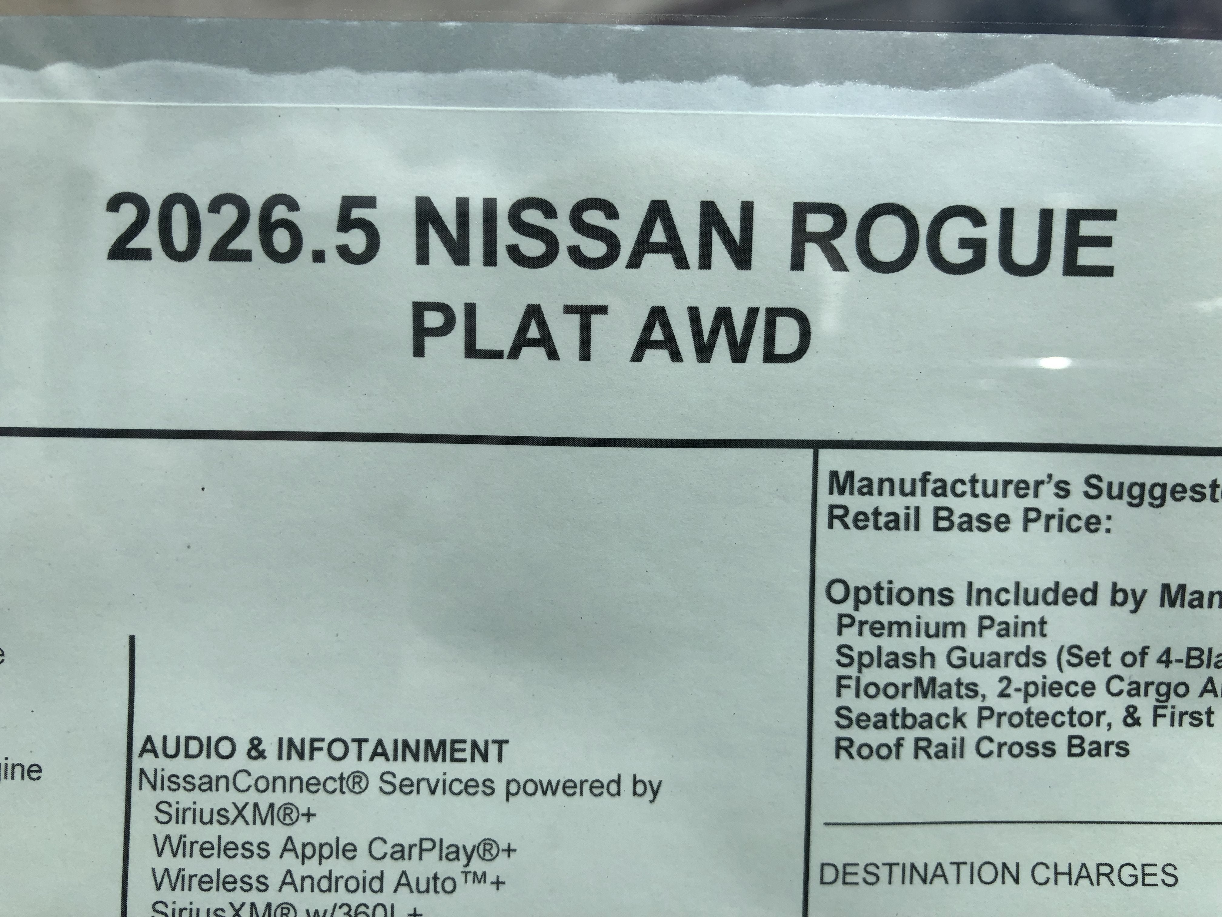 2026 Nissan Rogue Platinum