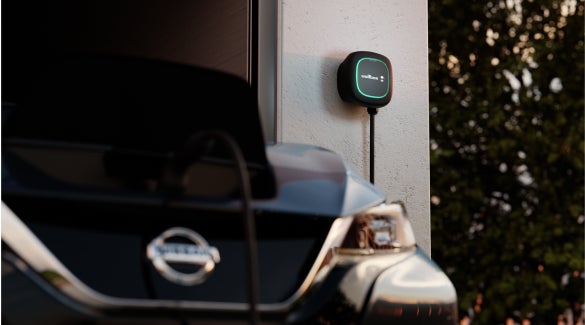 Nissan EV connected and charging with a Wallbox charger | Coastal Nissan in Norwell MA