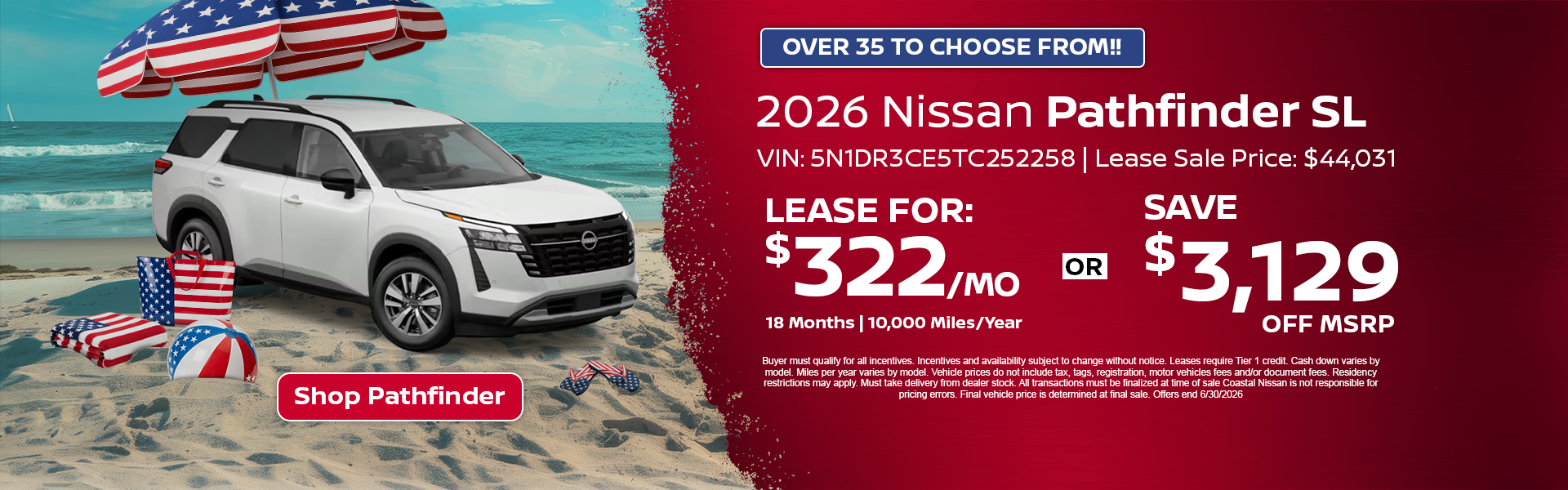 Nissan Pathfinder Special Offer in Norwell, MA
