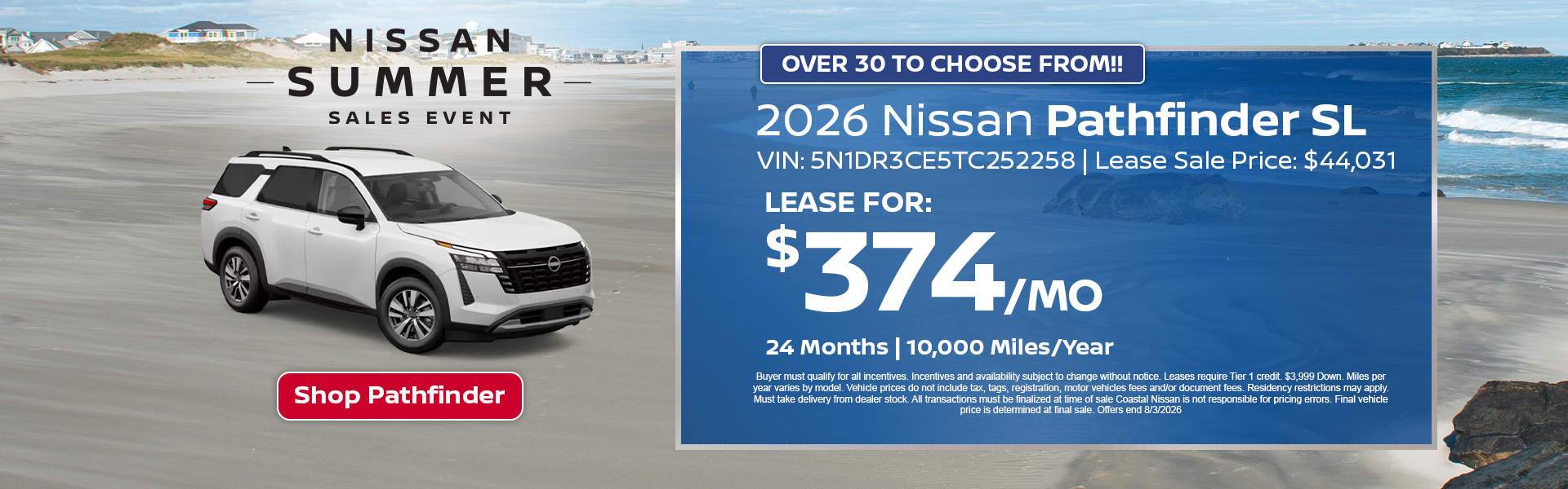 Nissan Pathfinder Special Offer in Norwell, MA