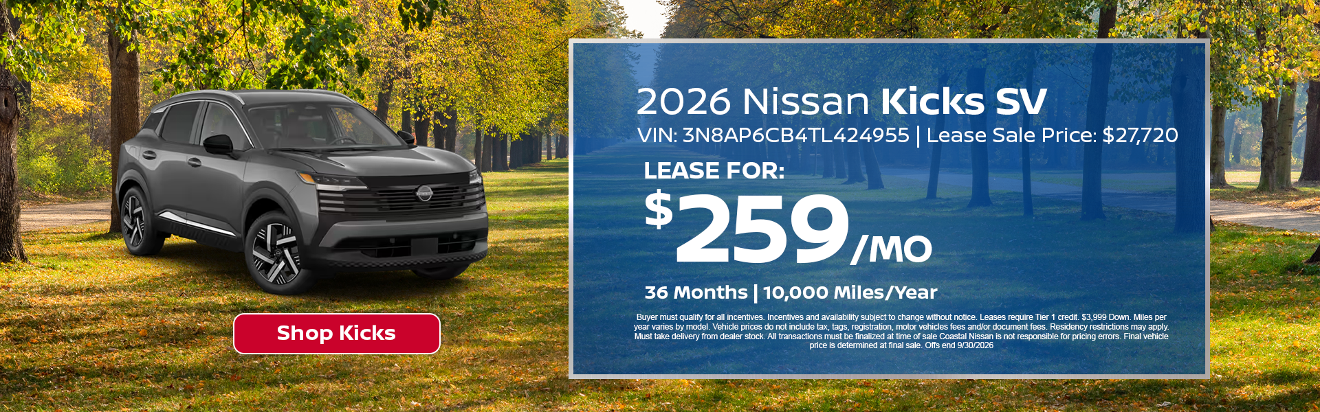 nissan kicks special offer in Norwell, MA