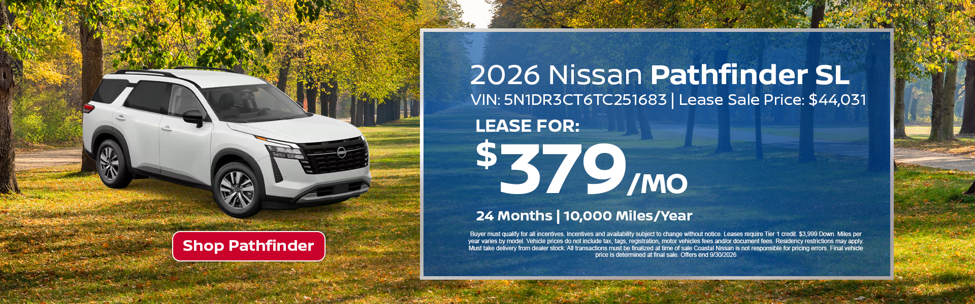Nissan Pathfinder Special Offer in Norwell, MA