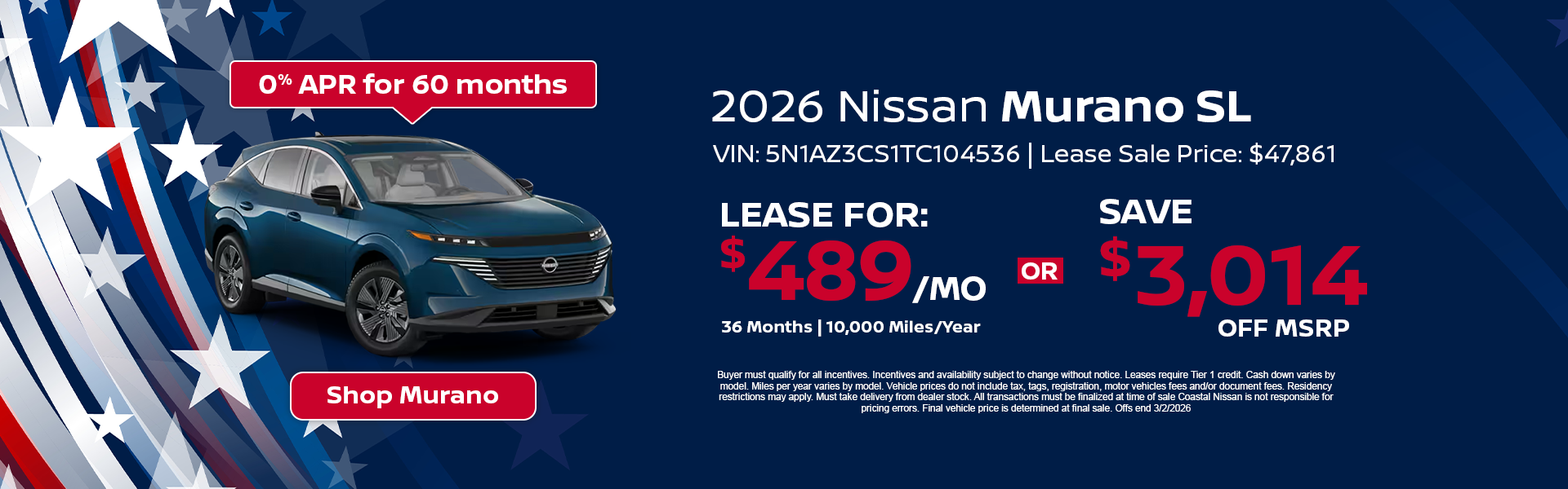 Nissan Murano Special Offer Norwell, MA