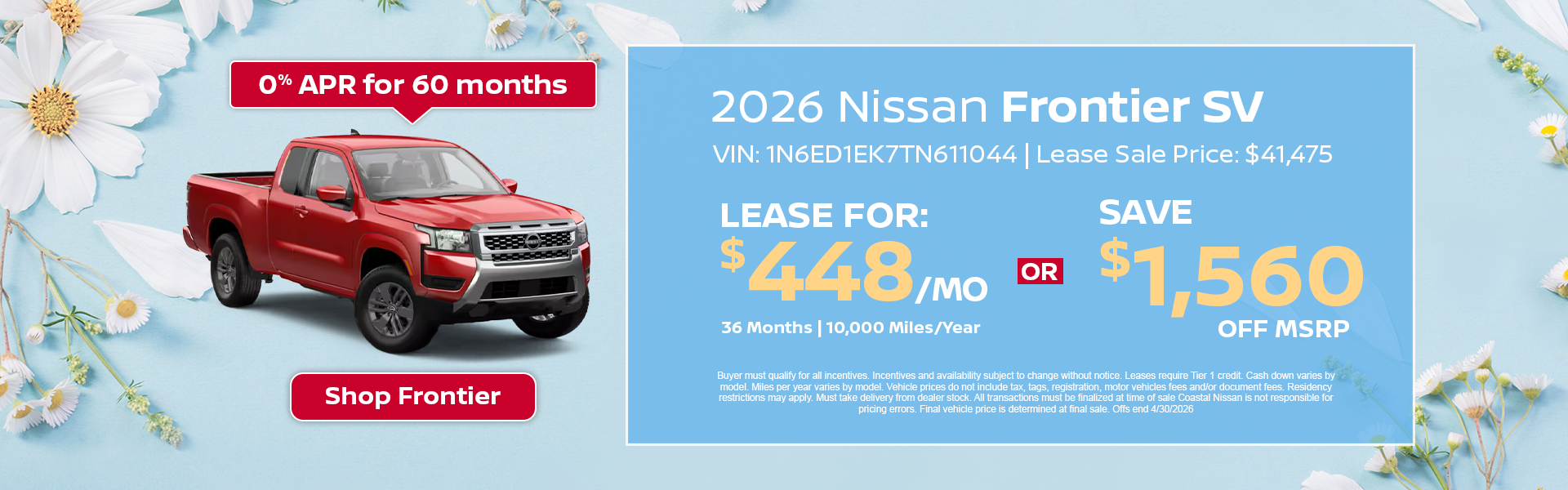 Nissan Frontier Special Offer Norwell, MA