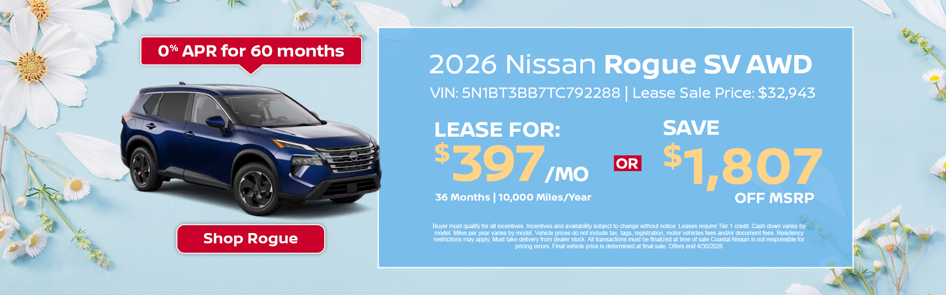 Nissan Rogue Special Offer Norwell, MA