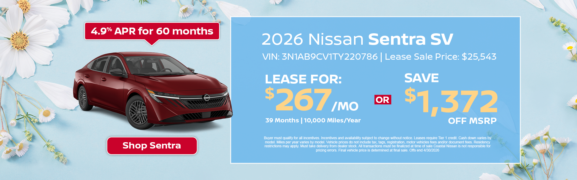 Nissan Sentra Special Offer Norwell, MA